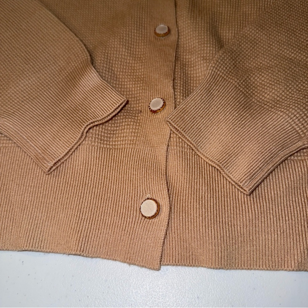 Sioni Women Cardigan Sweater Women Sz XL Beige‎ Pearl Buttons New NWT - Picture 5 of 12